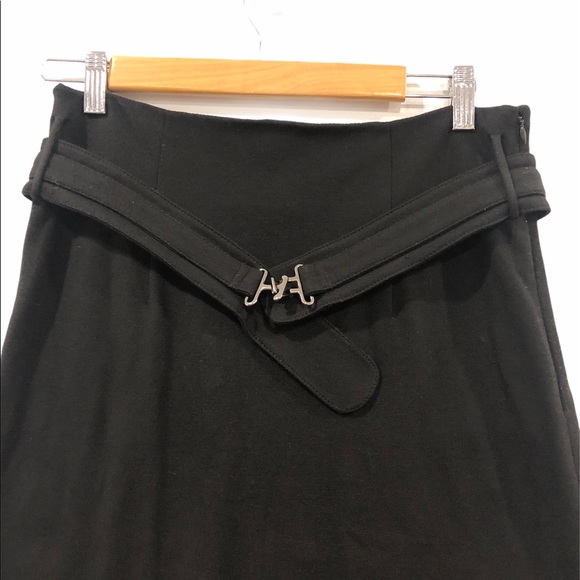 Club Monaco Belted Skirt with Ruffle Black Size 8 - Picture 2 of 9